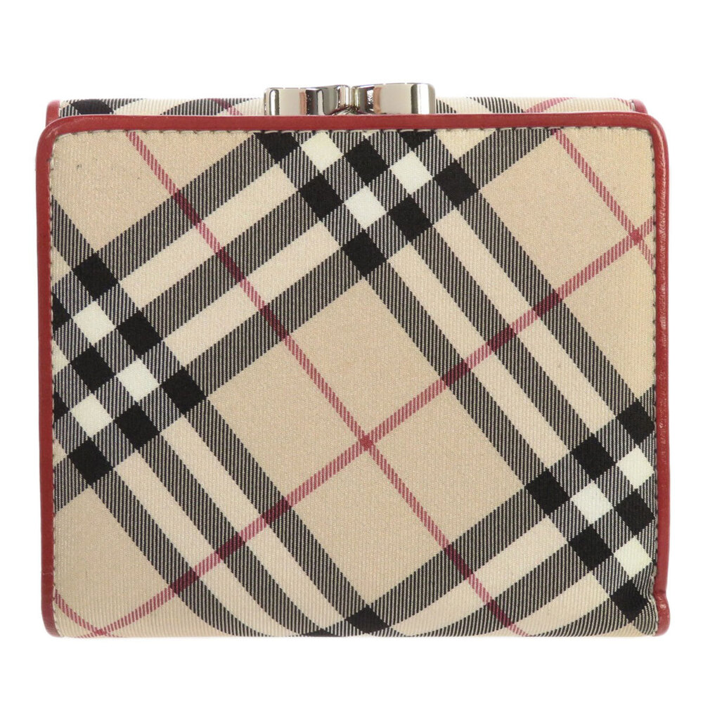 Burberry Blue Label Leather Check Nylon Wallet Nova Bifold